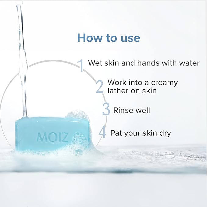 Moiz Syndet Bathing Bar | ph 5.5 | With Shea Butter, Aloe Vera & Vitamin E - 75 Gms