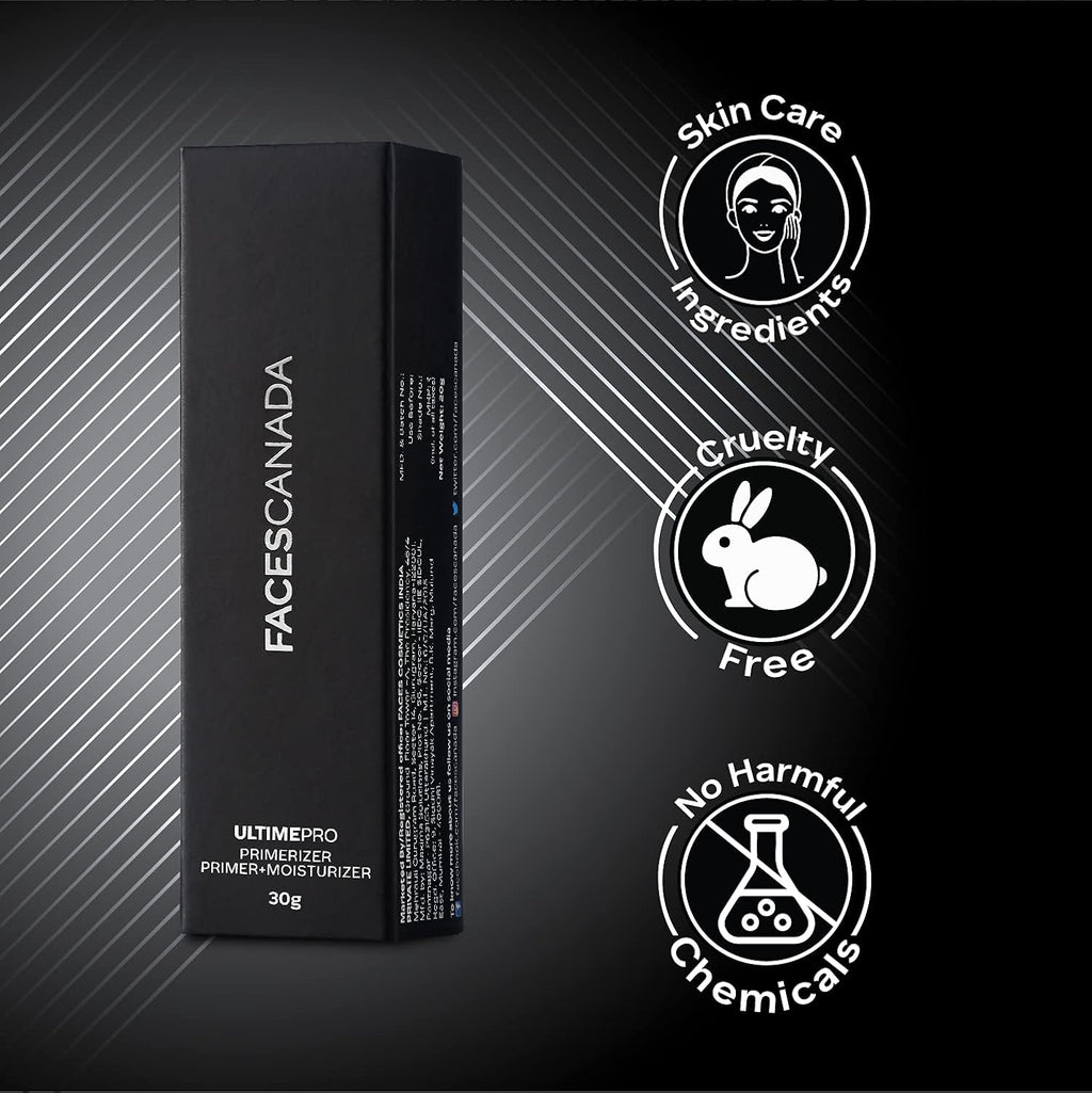 FACES CANADA Ultime Pro Primerizer Primer + Moisturizer, 30 g | Skin Perfecting & Hydrating Face Primer | Flawless Look | Minimizes Pores & Fine Lines | Shea Butter, Vitamin E, Antioxidants Enriched