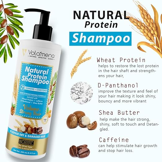 Volamena Natural Protein 2 in 1 Hair Shampoo For Hair Fall Control - 250 ml