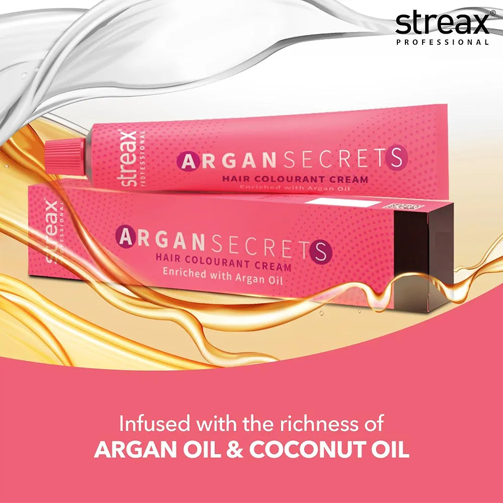 Streax Professional Argan Secrets Permanent Hair Colourant Cream - 90 Gms