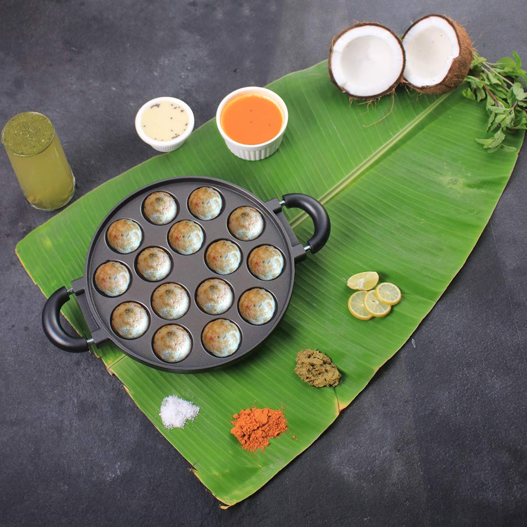 Wonderchef Non Stick Paniyarakkal Ceramic Pan, Paniyaram Pan 23 Cm | 15 Cativies