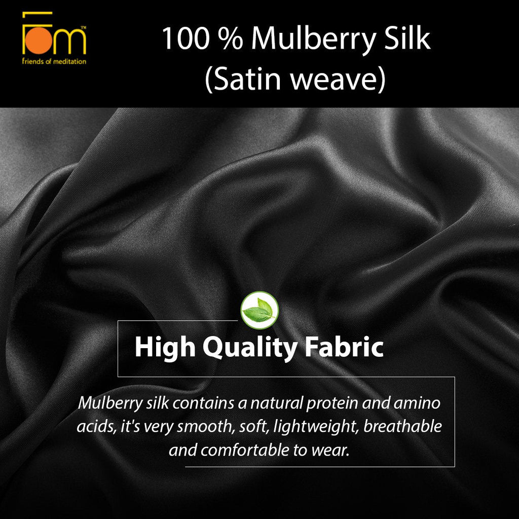 Friends of Meditation Â® 100% Mulberry Silk, Super Smooth Sleep Mask And Blind Fold (Navy Blue)