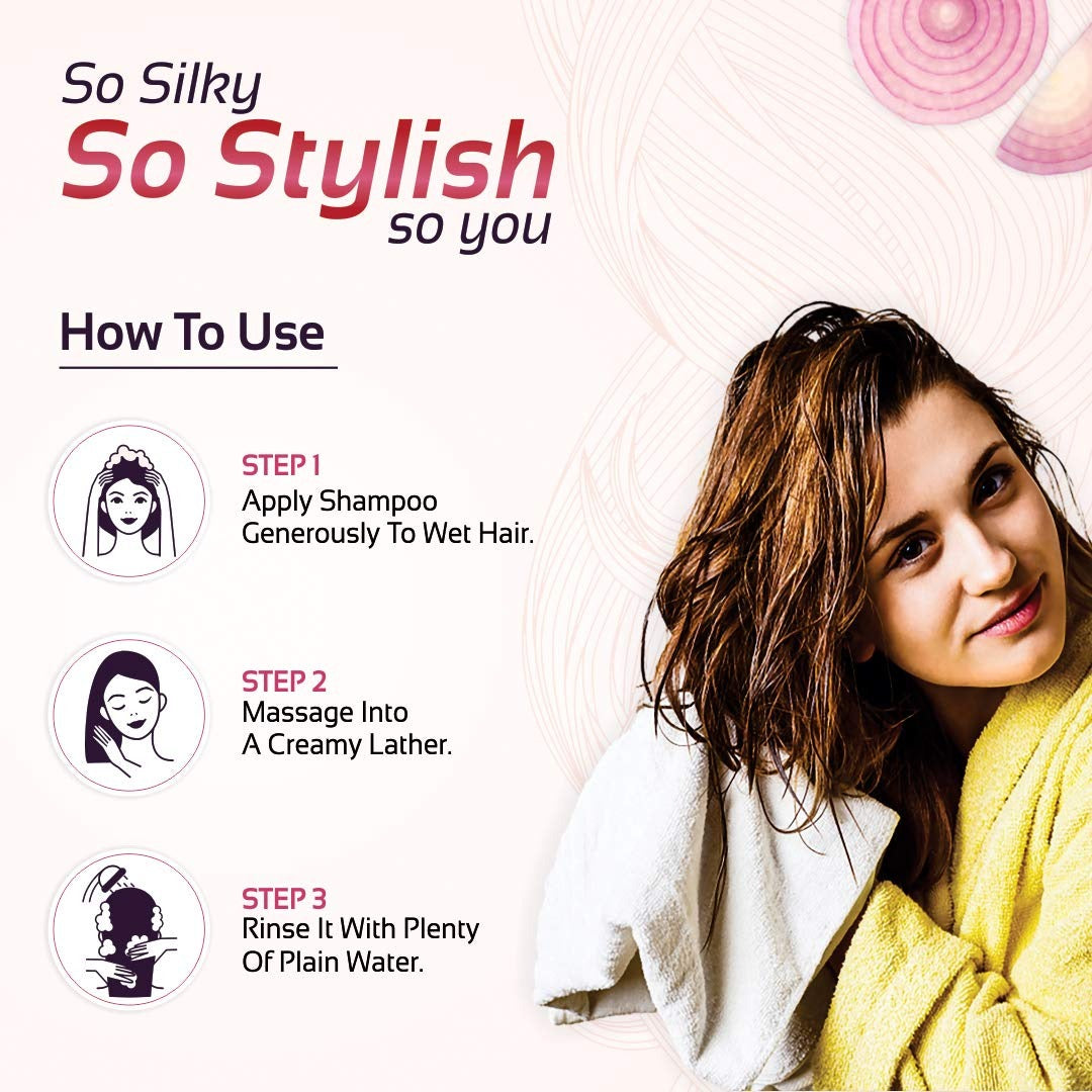Eliblss Red Onion Hair Shampoo - 300 ml (Pack of 3)