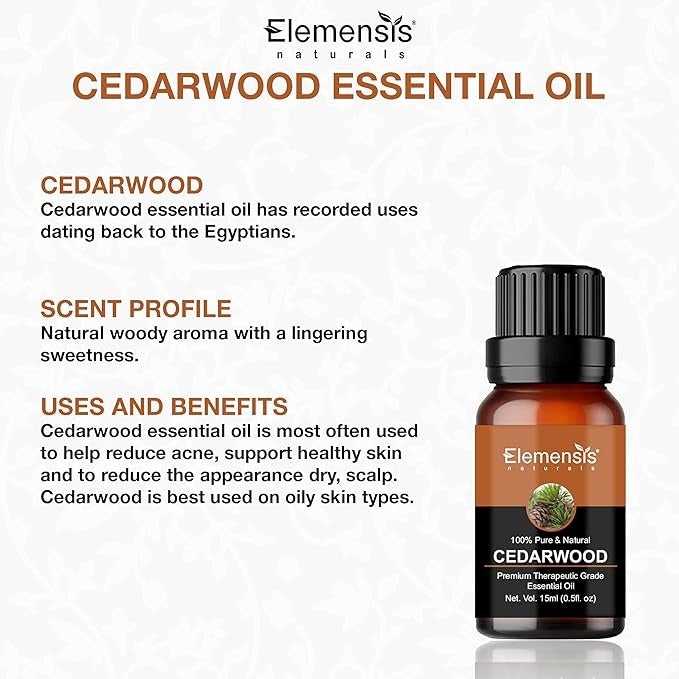 Elemensis Naturals Pure & Natural Cedarwood Essential Oil - 15 ml