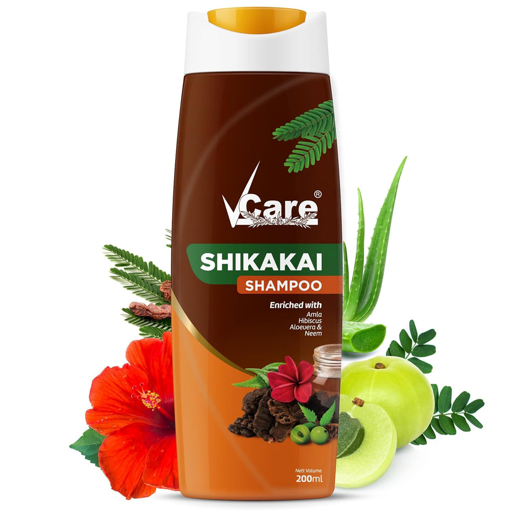 VCare Shikakai Shampoo - 200 ml (Pack of 3)