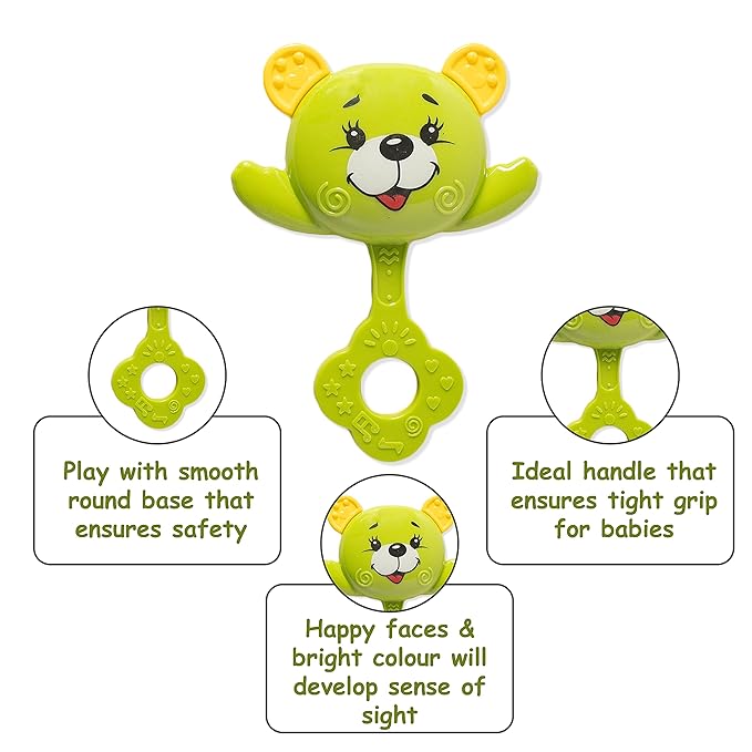 Ratna's Colourful Rattle Set for Toddlers | Perfect Rattle Sets for Little Hands | Happy Baby Rattle Set 3 Pieces
