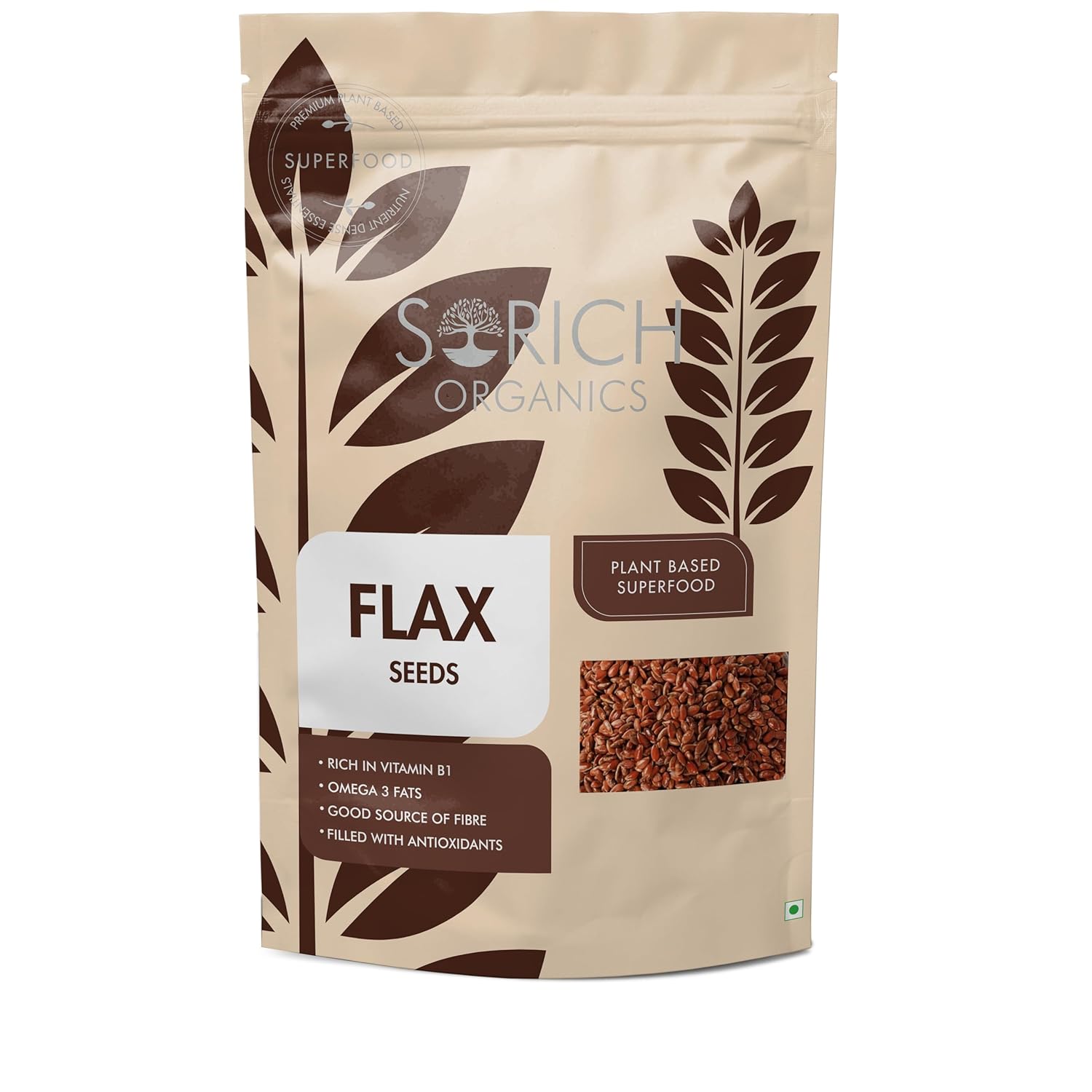 Sorich Organics Flax Seed 900g - Alsi Beej|Alsi Seeds for Hair Growth | Raw Seeds for Eating | Source of Iron & Dietary Fibre | Rich in Protein