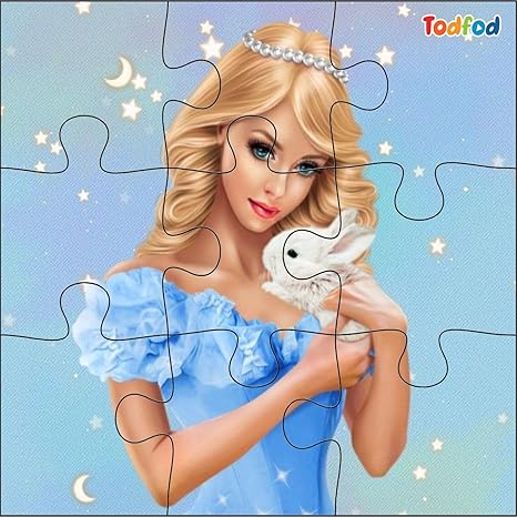 TodFod Wooden Jigsaw Puzzles Toy for Kids & Children Disney Barbie Girls 54 Pieces 6 in 1 Jigsaw Puzzles