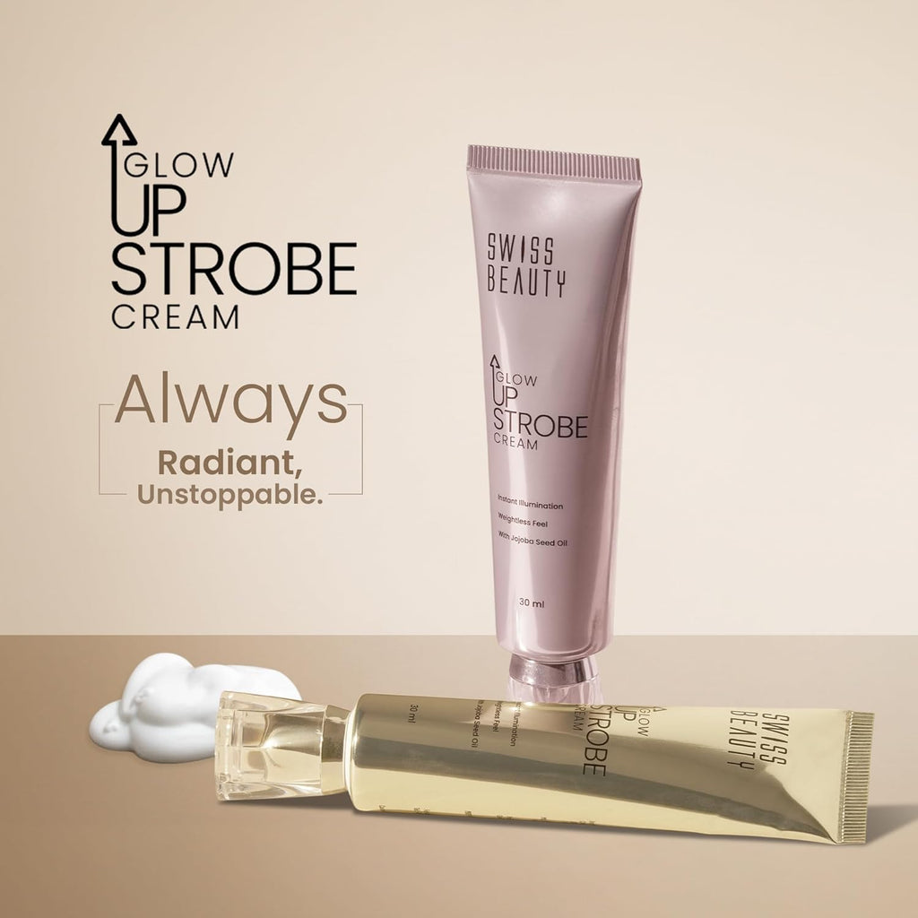 Swiss Beauty Glow Up Strobe Cream | Dewy Radiance | Hydrating | Versatile Use | With Jojoba Oil | For All Skin Types | 30ml, Shade- 2. Moonlit Glow