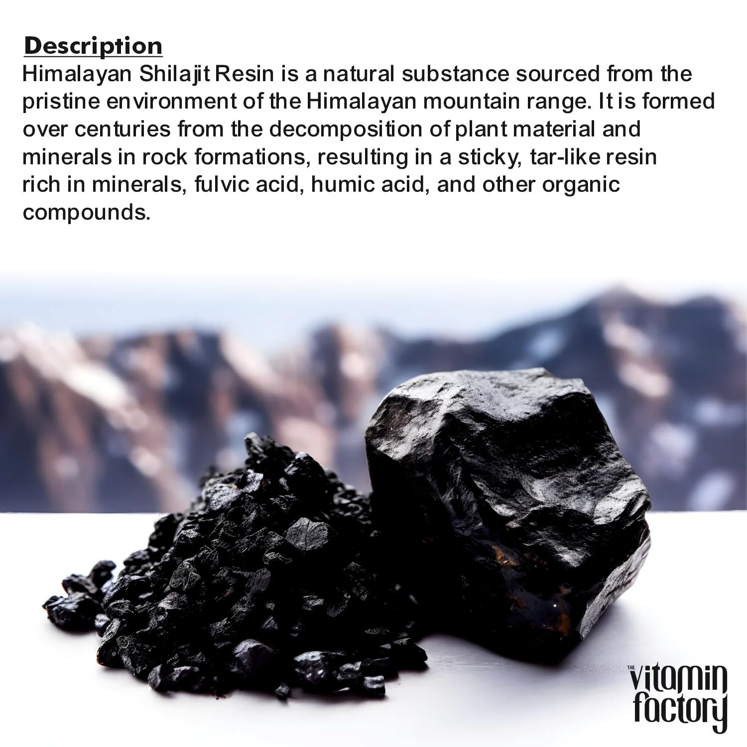 The Vitamin Factory Premium Himalayan Shilajit Resin +75% Fulvic Acid Natural Energy Booster 25g
