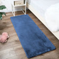 Luxe Home International Ruffle Bath Runner Rabbit 2 X 5 Ft Colour Blue