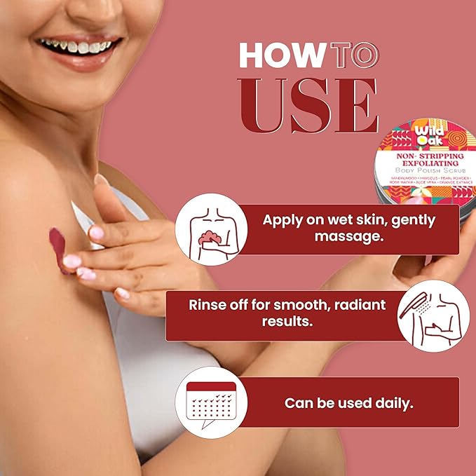WildOak Non Stripping Exfoliating Body Scrub - 100 gms