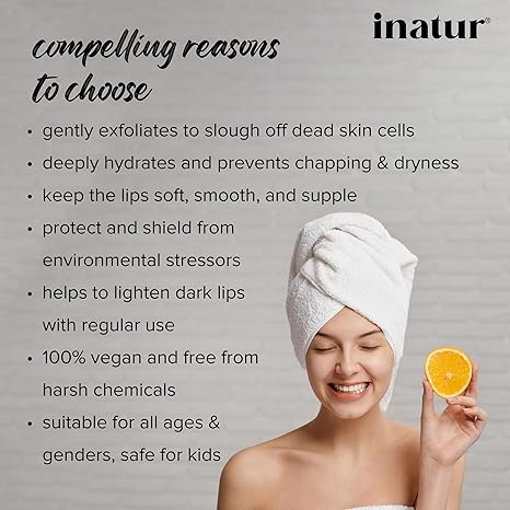 Inatur Orange Oil & Sugar Lip Scrub - 10 gms