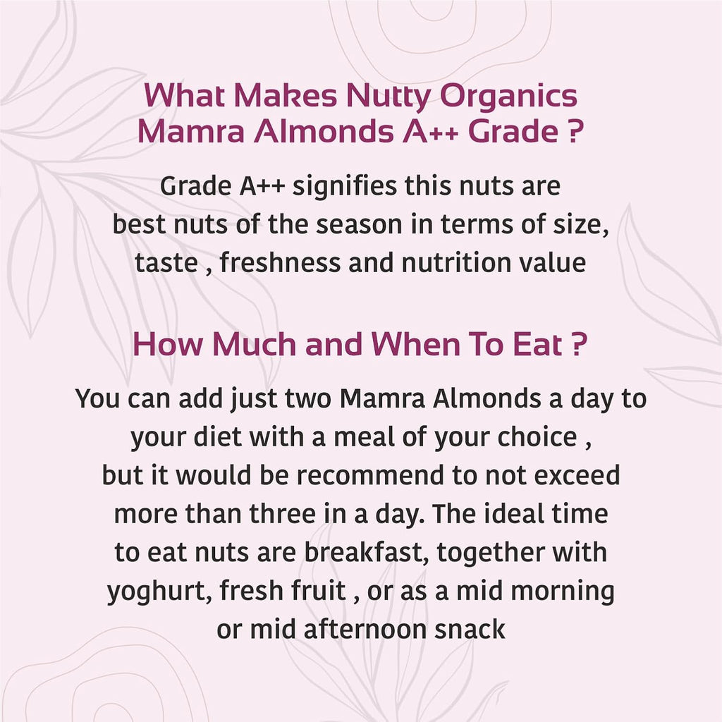Nutty Organics Almonds Mamra - 500 GM (Grade A ++ Nuts, Premium, Rich In Oil) Richest Natural Source of Vitamins, Magnesium & Protien | Special Mamra Badam Giri
