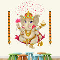 StickMe Lord Ganesha Garland Flower Wall Sticker Self Adhesive Vinyl - SM552