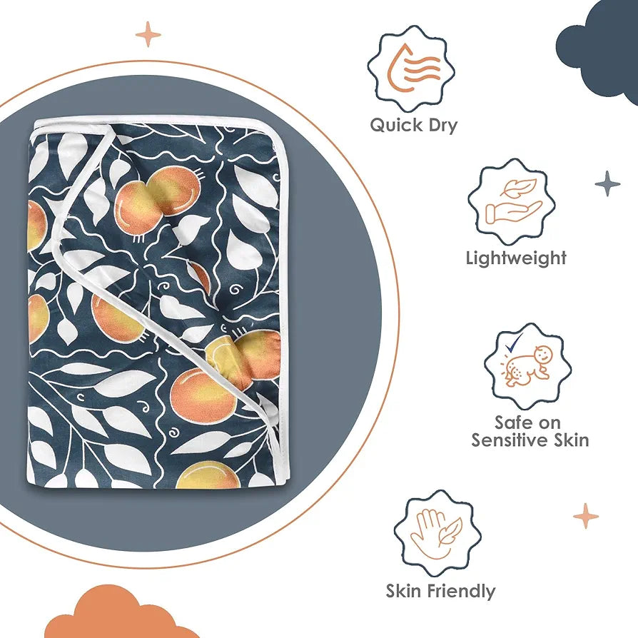 Divine Casa Cotton 120 GSM New Born All Season Ultrasoft Single Baby Blanket for Babies Colour Clematis Blue