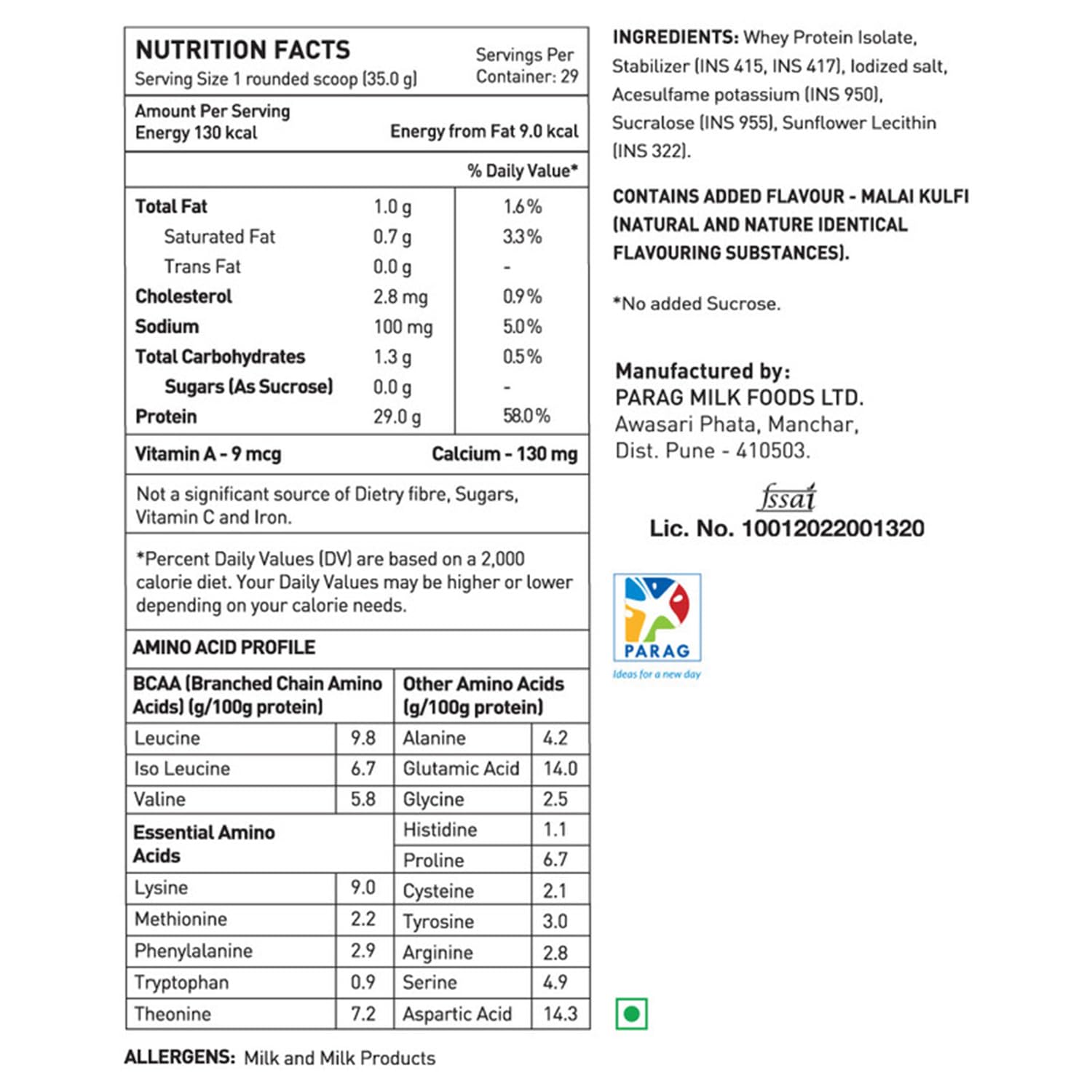 avvatar ISORICH WHEY PROTEIN | 1Kg | Malai Kulfi Flavour | 29g Protein | 29 Servings | Isolate