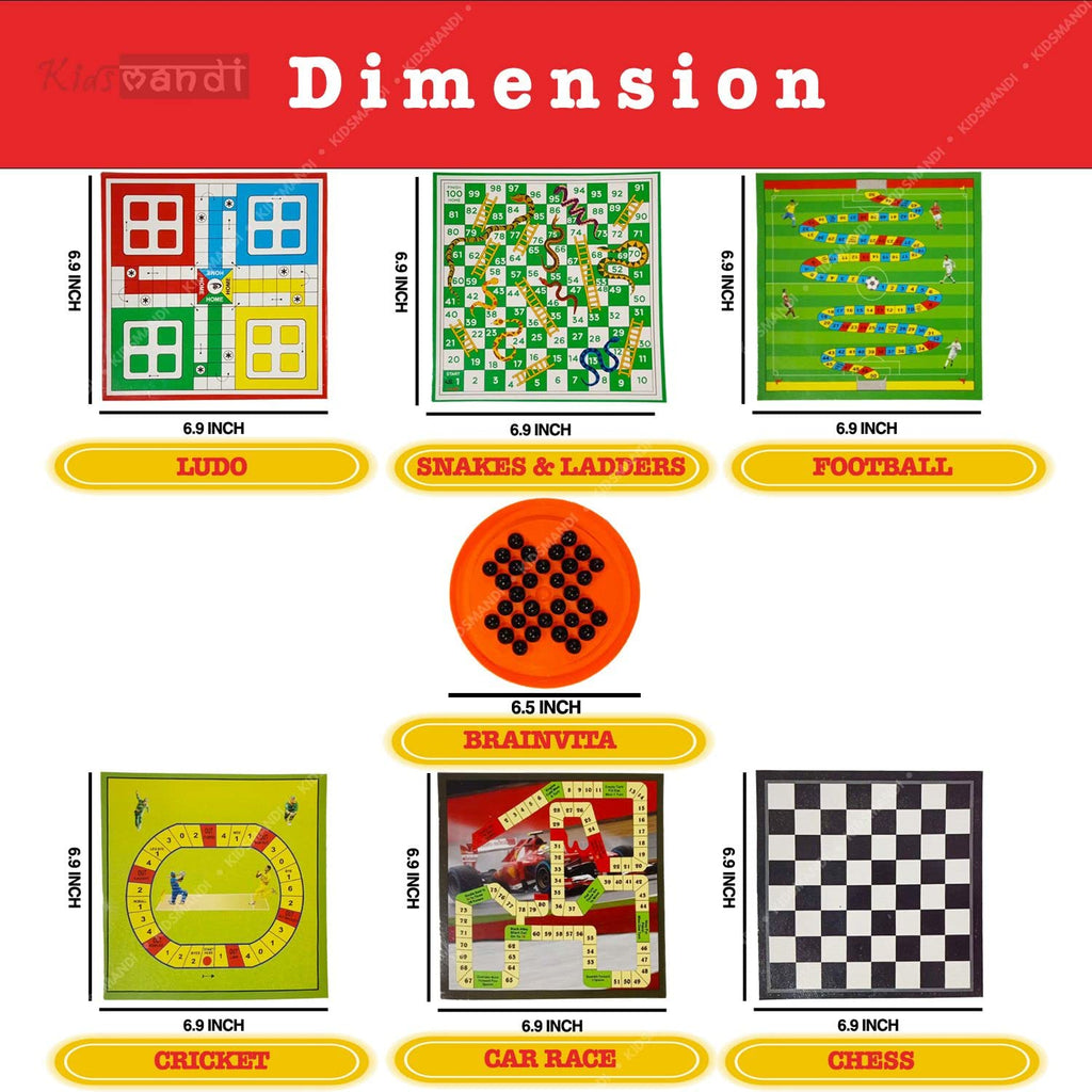 Kids Mandi Ultimate 7-in-1 Family Board Game Set