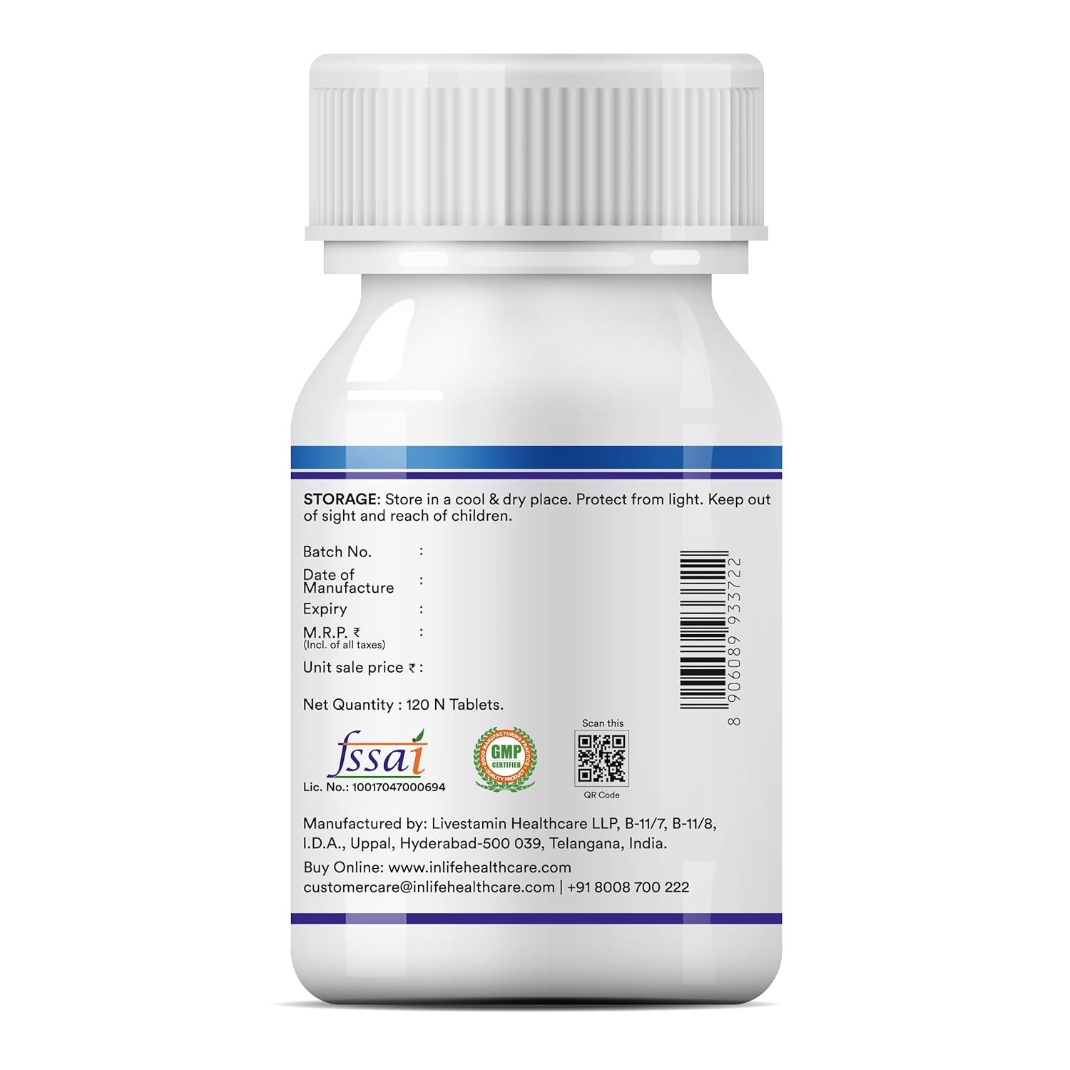 INLIFE Melatonin 5mg Tablets | Supports Sleep and Relaxation | Vegetarian Friendly & Easy to Swallow Supplement for Men and Women - 120 Tablets