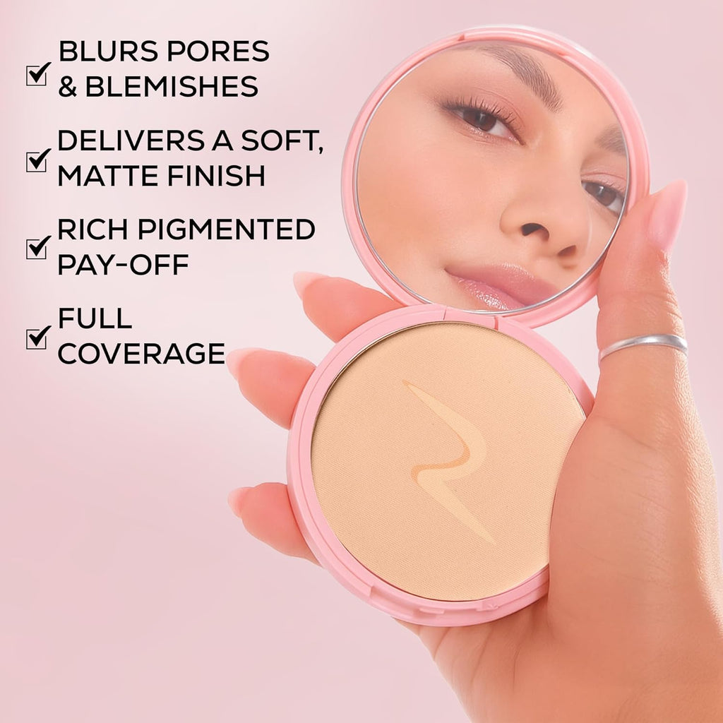 RENEE Bollywood Filter Blurring Compact - Mocha Mirage | Pore Minimising, Matte Finish, Full Coverage, Rich Pay-off | Blurs Pores & Blemishes | 9g