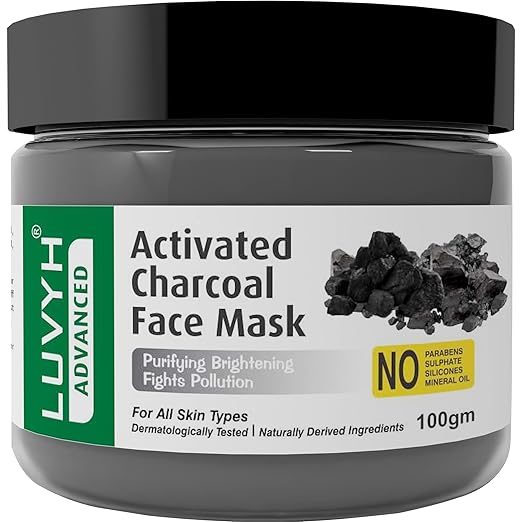 Luvyh Activated Charcoal Face Mask Cream - 100 gms