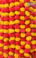 Artificial Marigold Garland Mala Flower Genda Phool Long for Decoration 5Pcs Mix