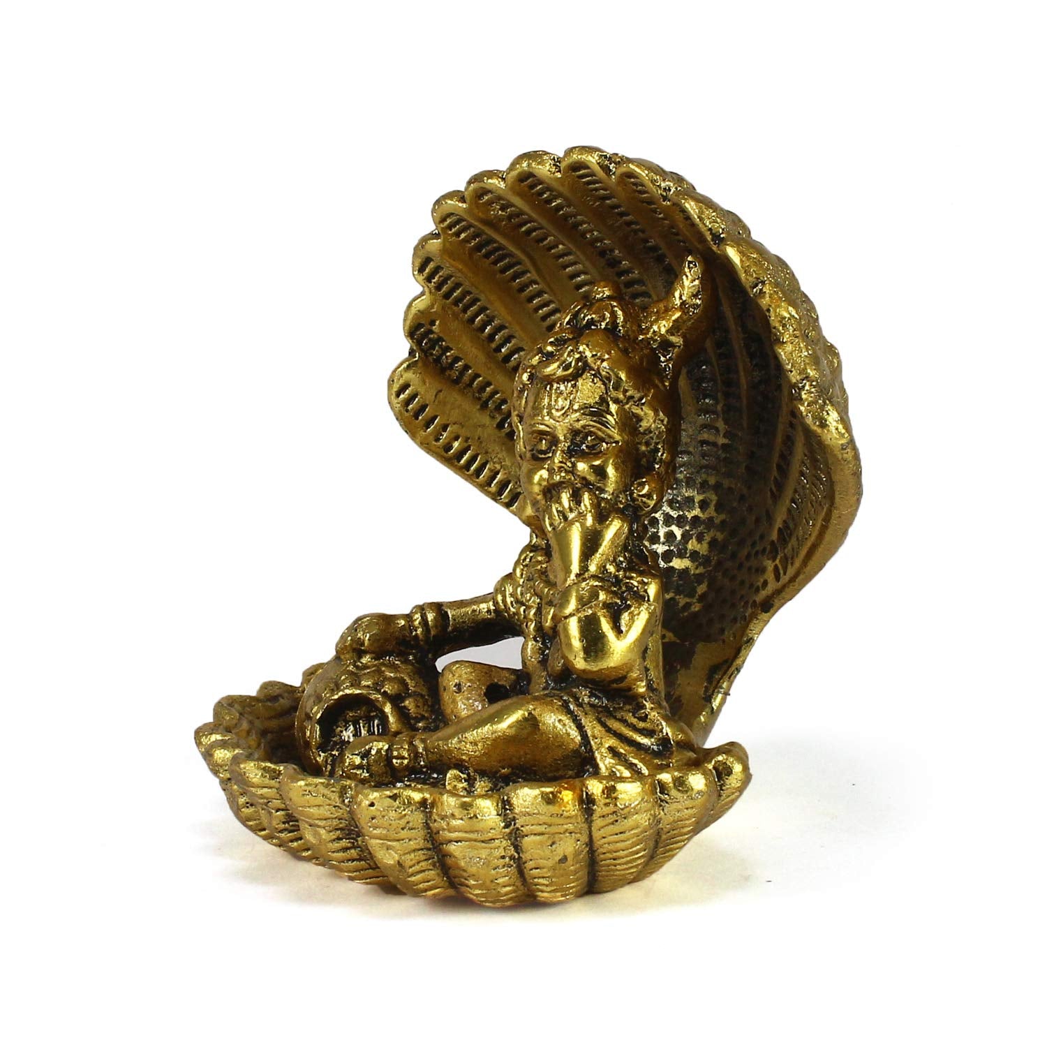 Ecraftindia Golden Bal Gopal Krishna Having Makhan Decorative Showpiece | Golden
