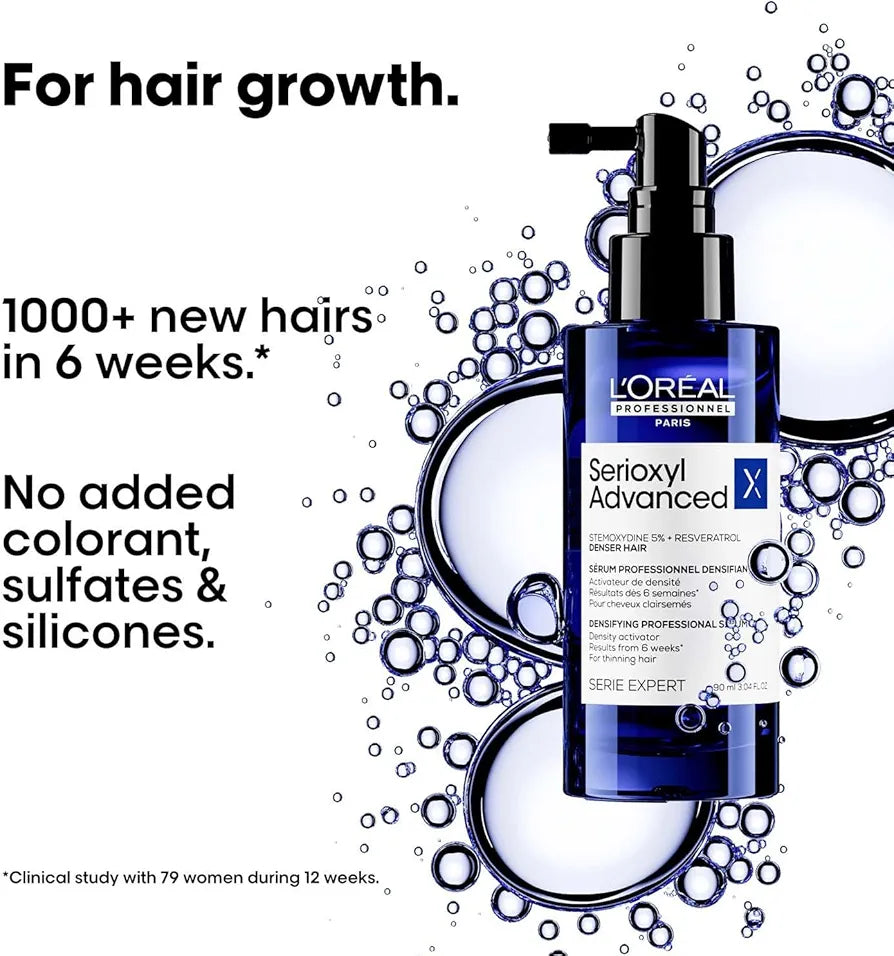 Lâ€™Oreal Professionnel Serioxyl Advanced Hair Growth Serum for Scalp for Men And Women