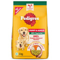 Pedigree Adult & Puppy Dry Dog Food, 100% Vegetarian, 1 kg, Contains 37 Essential Nutrients, 100% Complete & Balanced Food for Adult Dogs