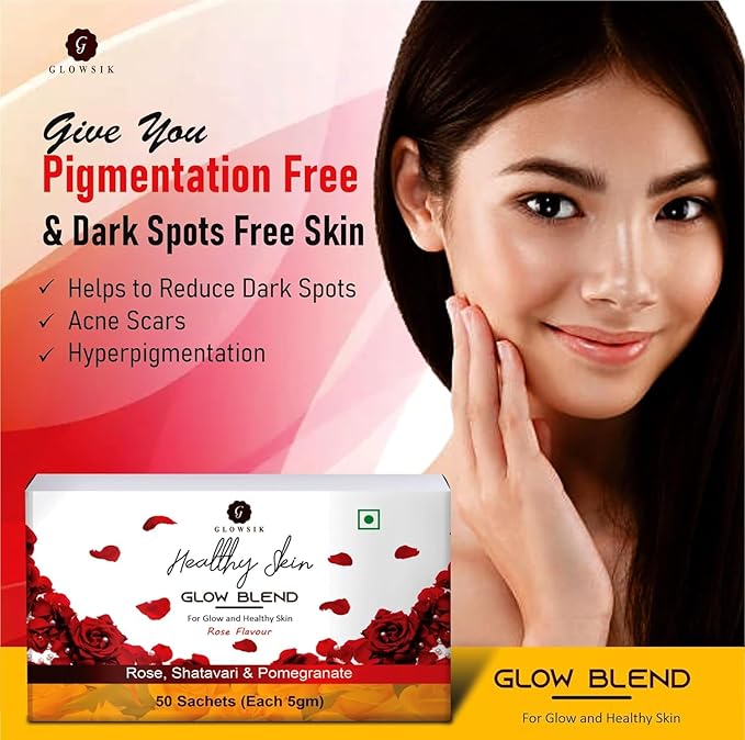 Glowsik Healthy Skin Glow Blend, Ayurvedic Beauty Supplement for Healthy, Glowing Skin - 30 Sachets