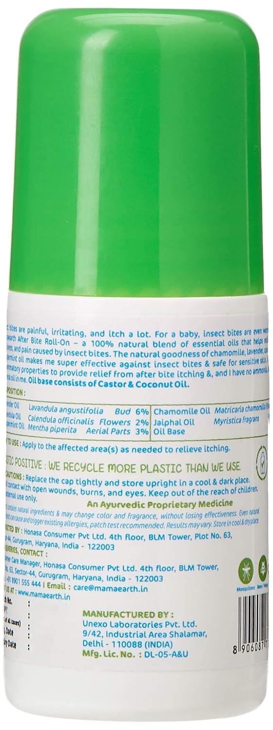 Mamaearth After Bite Roll On For Babies - 40 ml | Infused with Chamomile and Lavender Oil | Relieves Skin From Mosquito Bites, Reduces Itch & Rashes, Travel Friendly