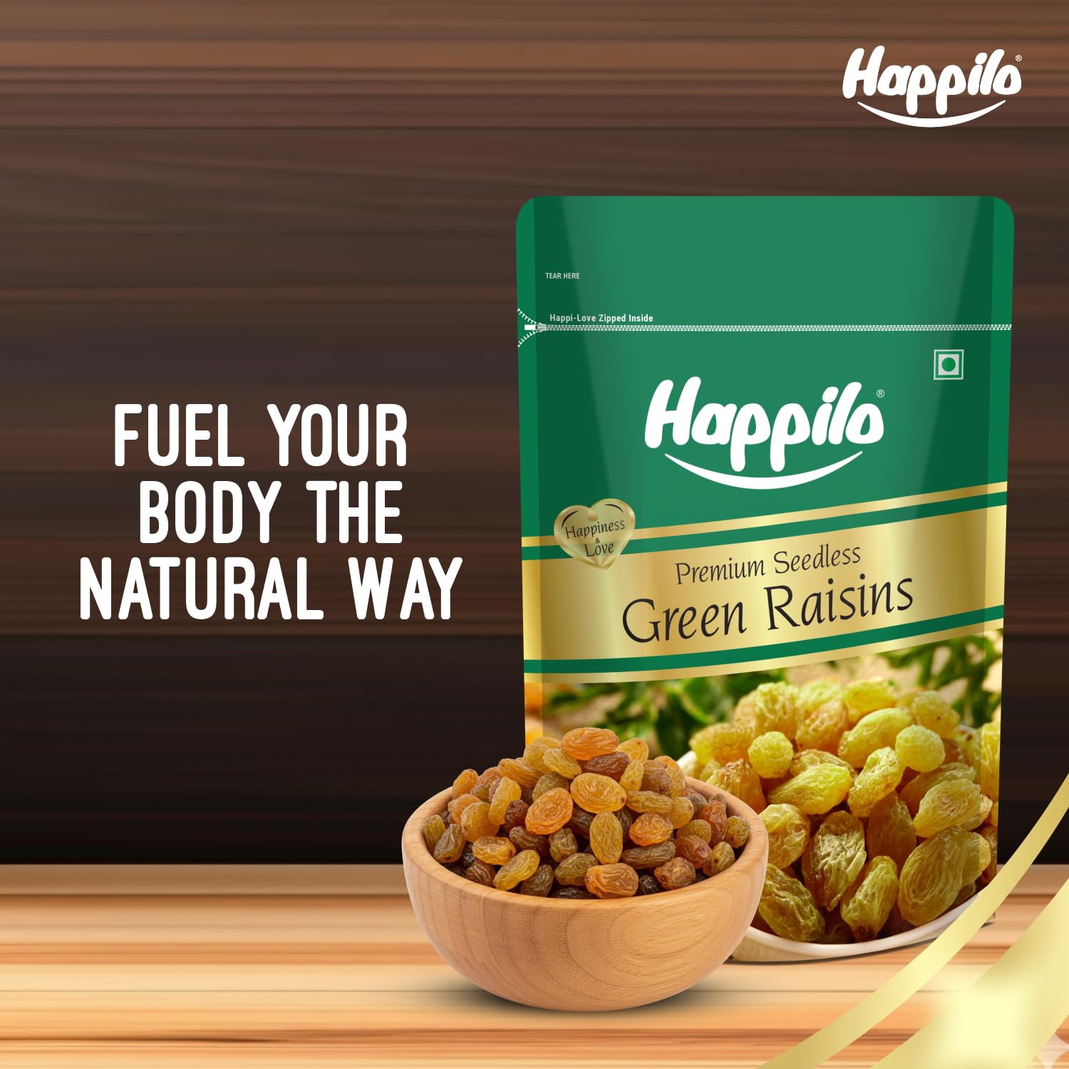 Happilo Premium Seedless Green Raisins 250g | Quality Kishmish/Kismis | Dry Fruits, Healthy Snacks | Nutritious, Rich in Iron, Antioxidants & Vitamin B | Tasty Natural Snack