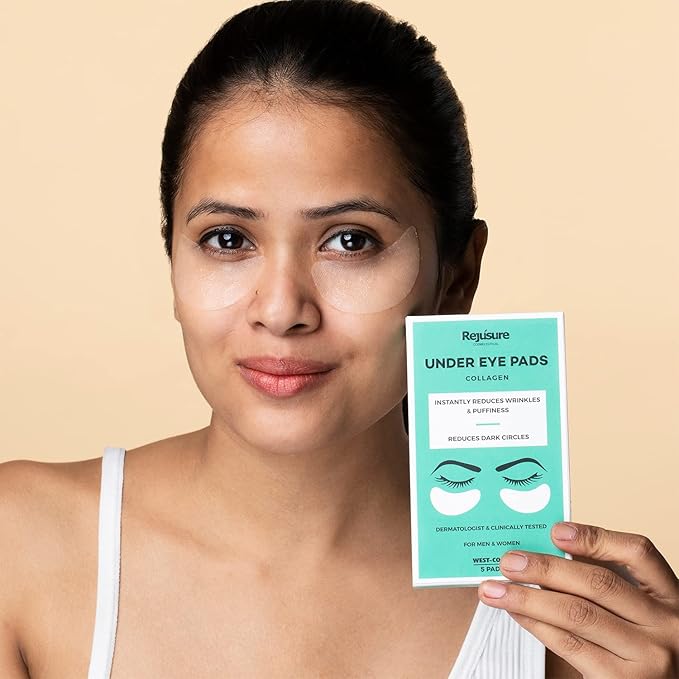 Rejusure Under Eye Pads With Collagen Instantly Reduces Wrinkles, Puffiness, Dark Circles for Men & Women – 5 Pads