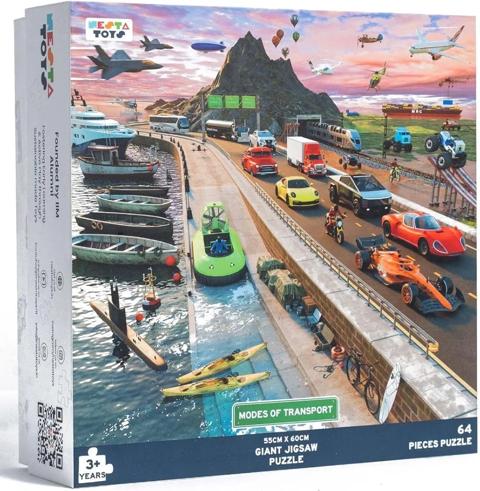 Nesta Toys Floor Puzzle & Game Modes of Transport Jigsaw & Toddler Puzzles, Educational Toy, Gifts for Boys & Girls Ages 3, 4, 5, 6, 7