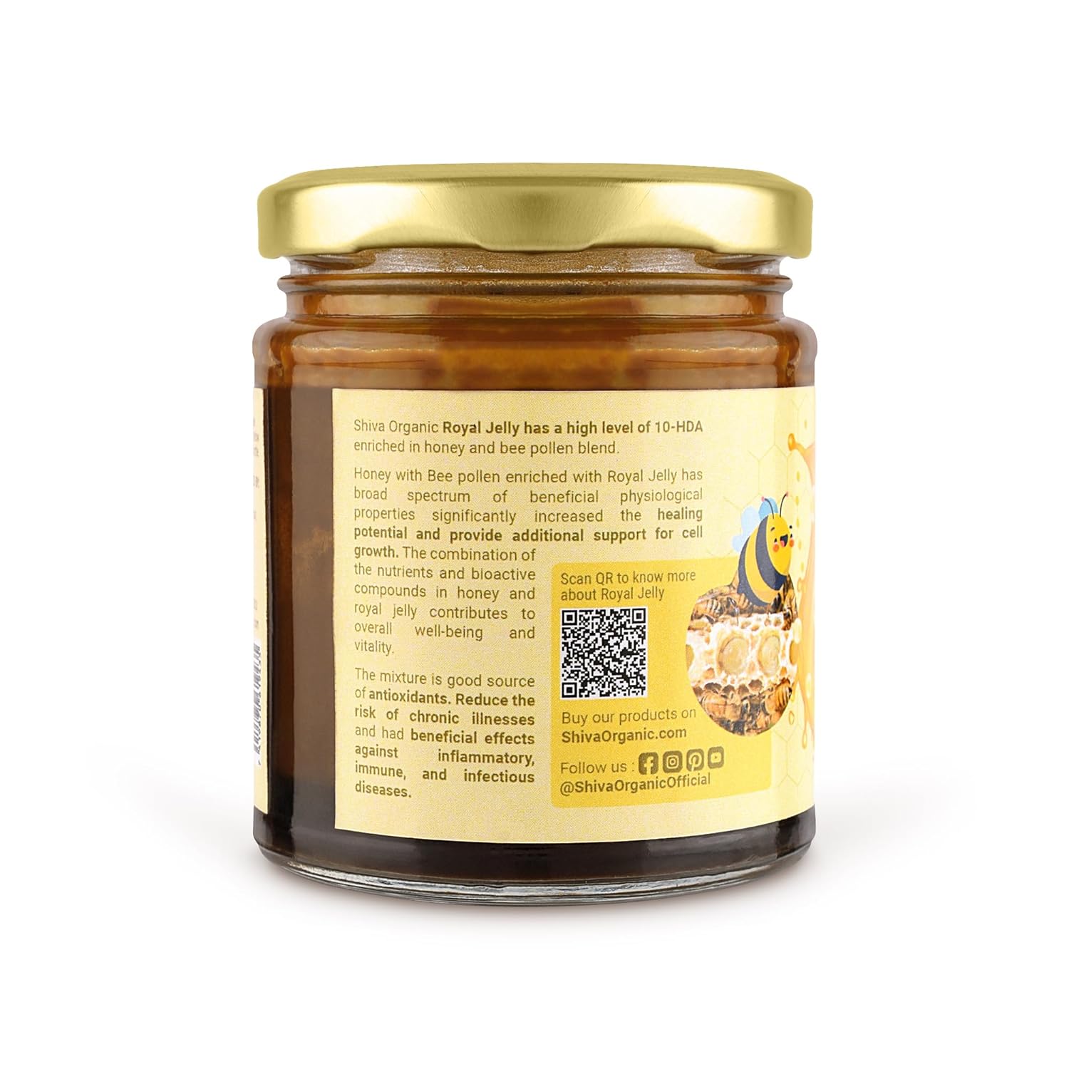 Shiva Organic Honey With Bee pollen Enriched Royal Jelly - 250 gms