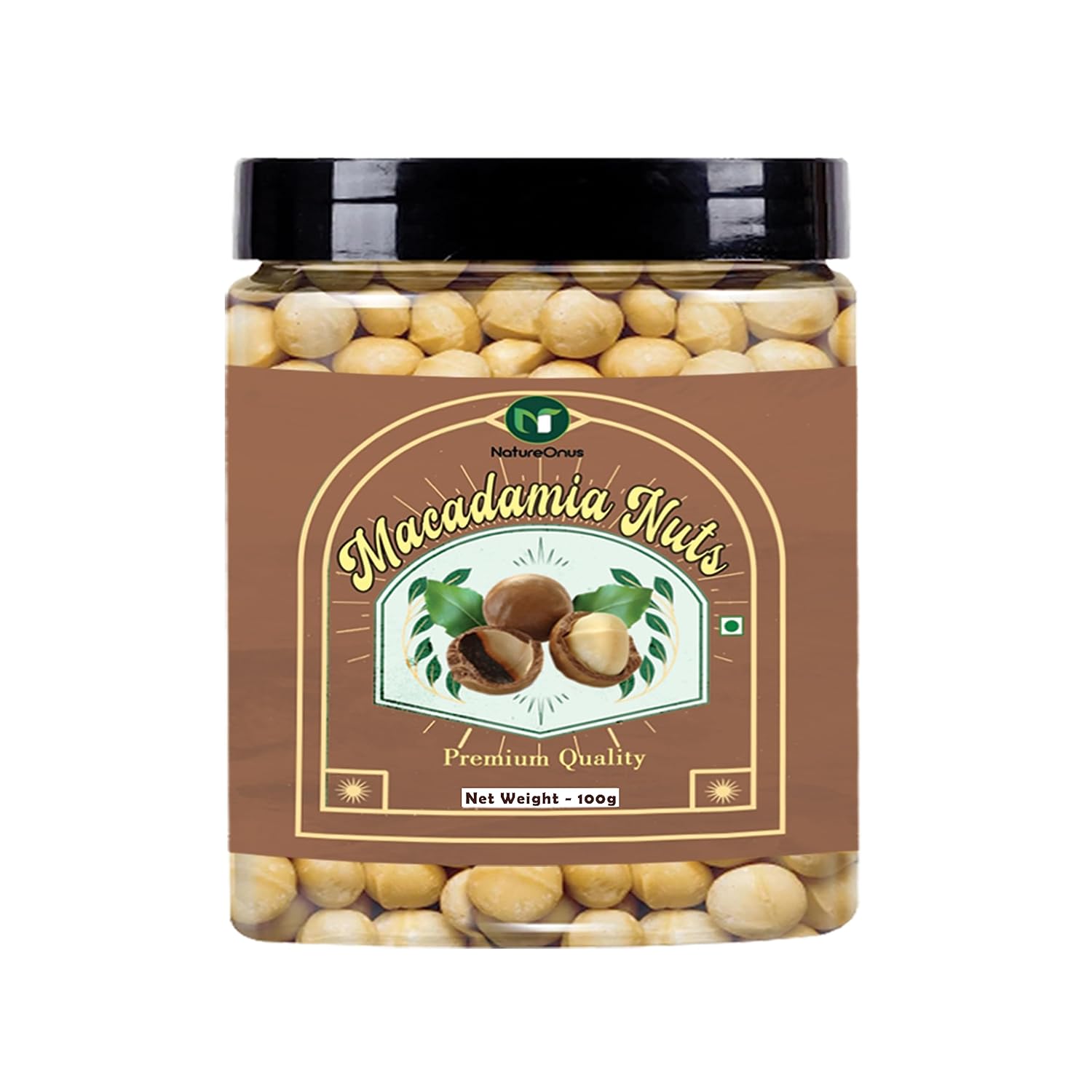 NatureOnus Macadamia Nuts 100gms | No Added Preservatives, Gluten-Free | Additive-Free Snack, Grade A, Crunchy, perfect for guilt-free snacking