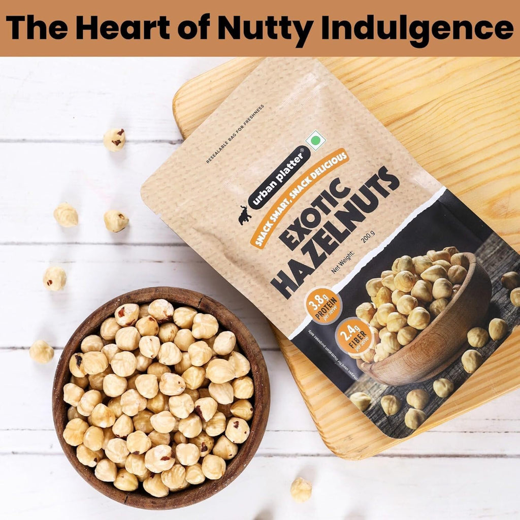 Urban Platter Exotic Hazelnuts, (Protein & Fiber Rich, For Confectionery, Baking, Nut Pastes & Dessert)