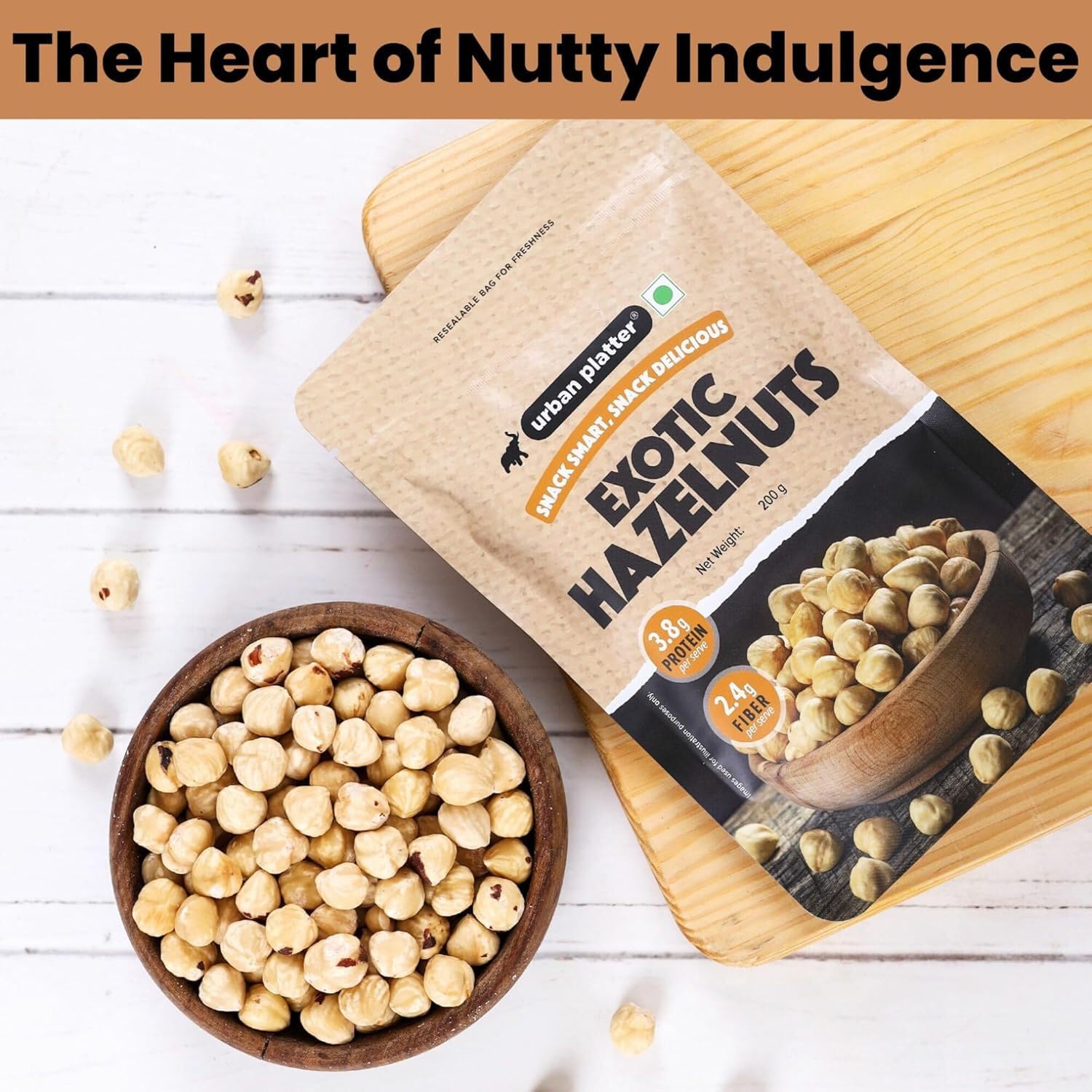 Urban Platter Exotic Hazelnuts, (Protein & Fiber Rich, For Confectionery, Baking, Nut Pastes & Dessert)
