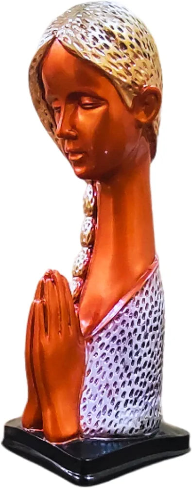 Mariner's Creation Modern Art Welcome Lady Idol Showpiece Metallic Copper Golden Silver