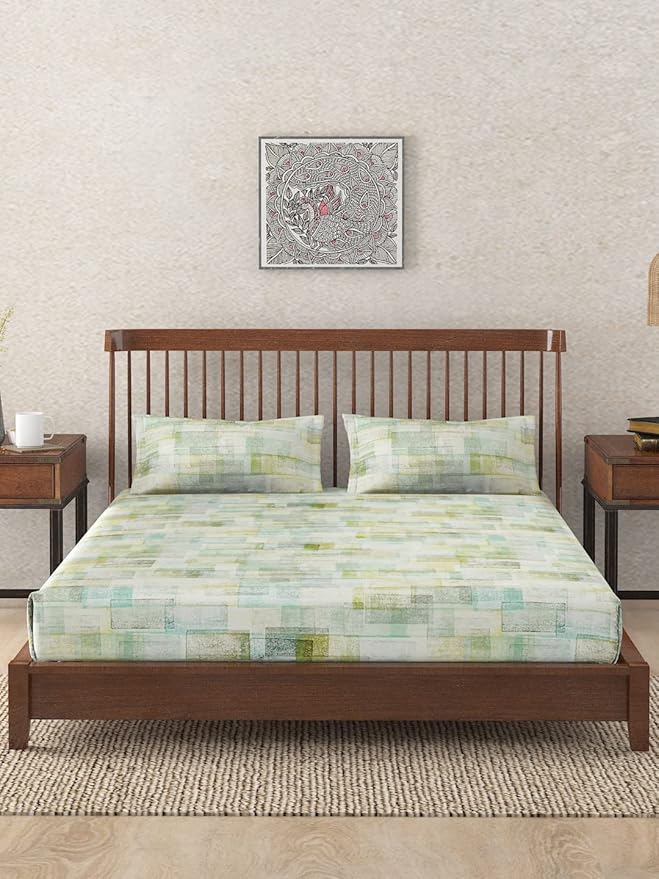 Fabindia Symphony Cotton Printed Bedsheet Set | King