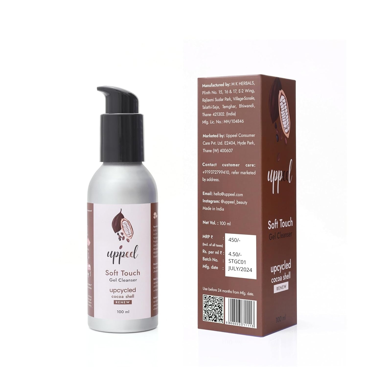 Uppeel Cocoa Soft Touch Gel Cleanser - 100 ml