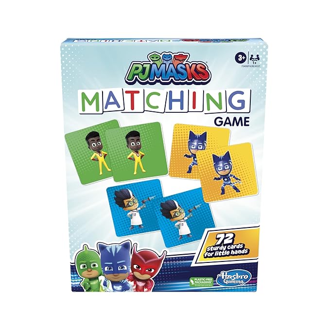 Hasbro Gaming PJ Masks Matching Game for Kids Ages 3&Up Fun Preschool Game Multicolor