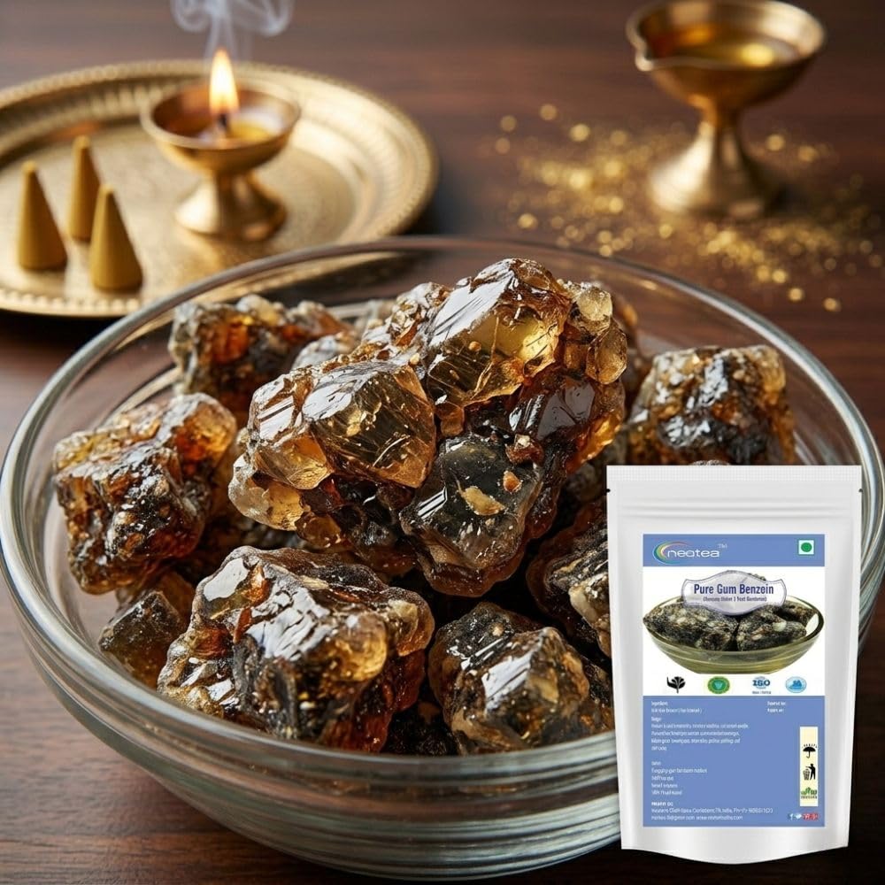 Neotea Pure Gum Benzoin Resin Paal Sambrani Natural Fragrance Paal Sambrani | Premium Indian Loban Dhoop100 gm