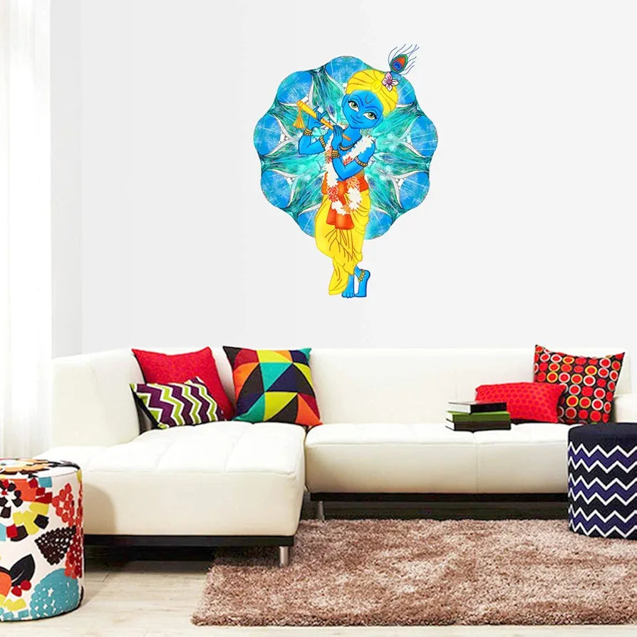 Rangoli White Glossy Vinyl Wall Sticker Premium Self-Adhesive Waterproof Design-12