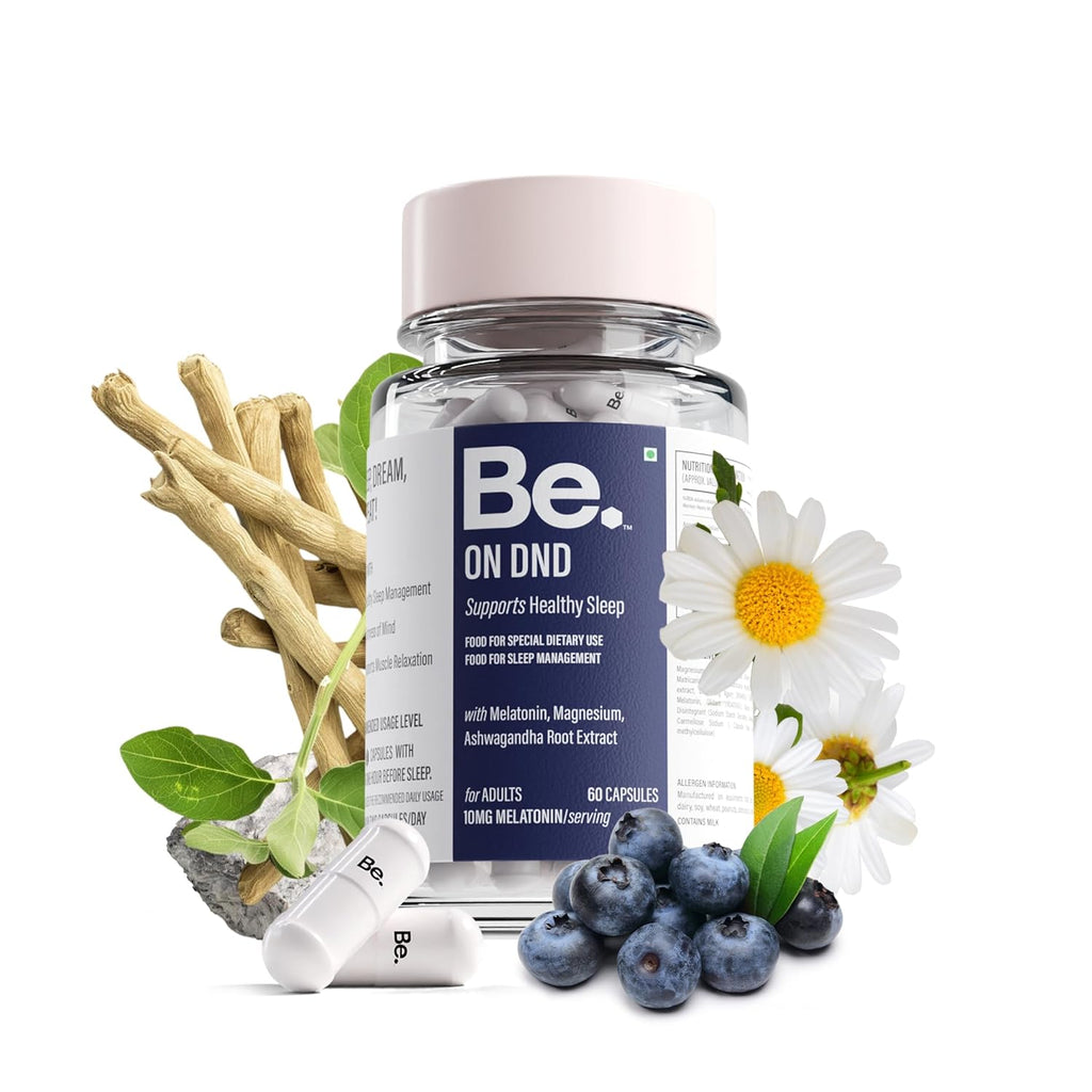 Be. On DND Magnesium Supplement for Deep Sleep & Recovery | Magnesium Capsules with Melatonin 10mg, Ashwagandha & Chamomile | Natural Sleep Supplement | Non-Habit Forming | 60 Veg Capsules