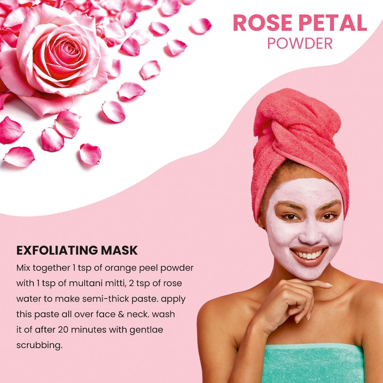 Healthy Apple's Rose Petal Powder for Skin and Food, Export Quality (100, Grams)