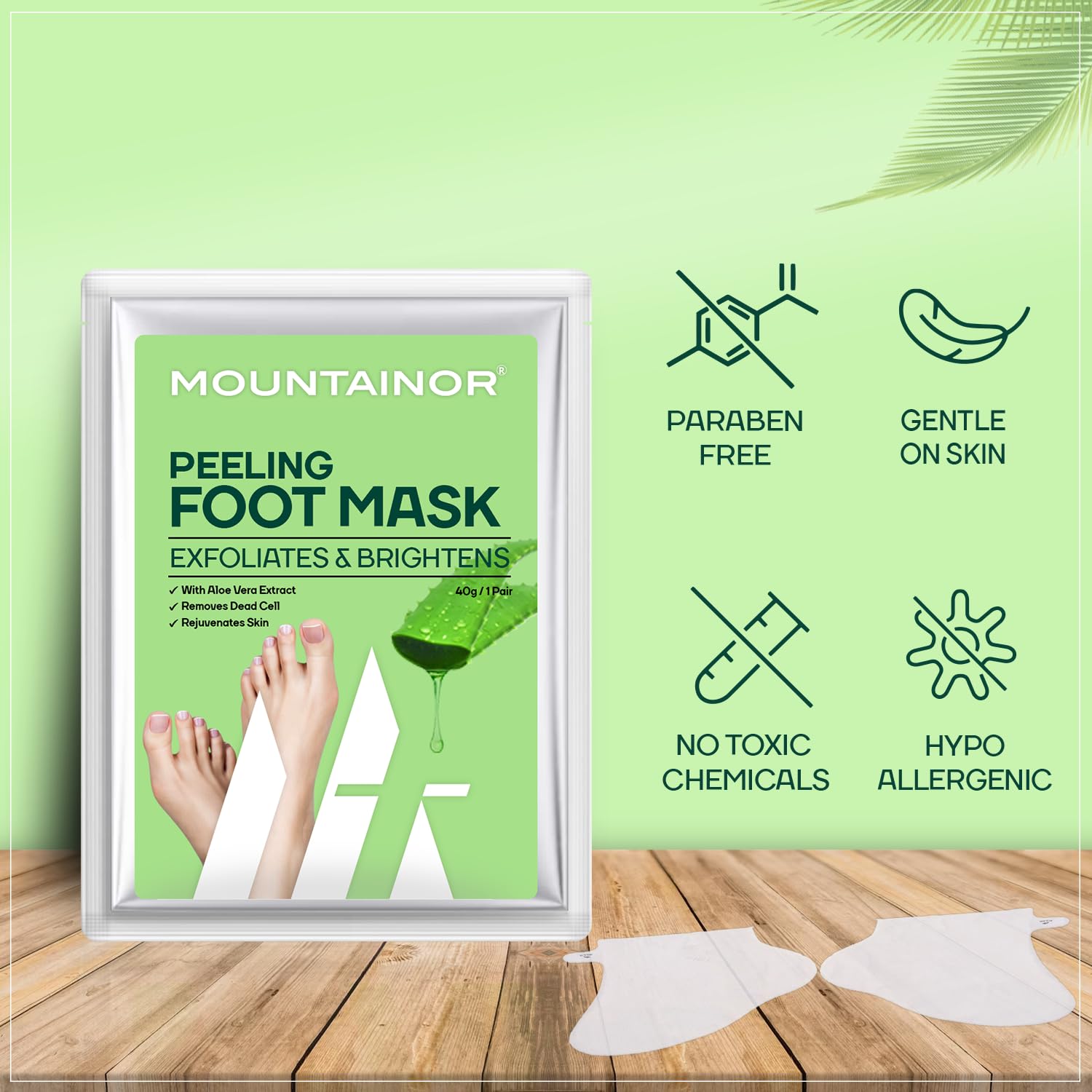 MOUNTAINOR Peeling Foot Mask Exfoliates & Brightens, Remove Dead Cell, Rejuvenates Skin For Men And Women 40gm 1 Pair