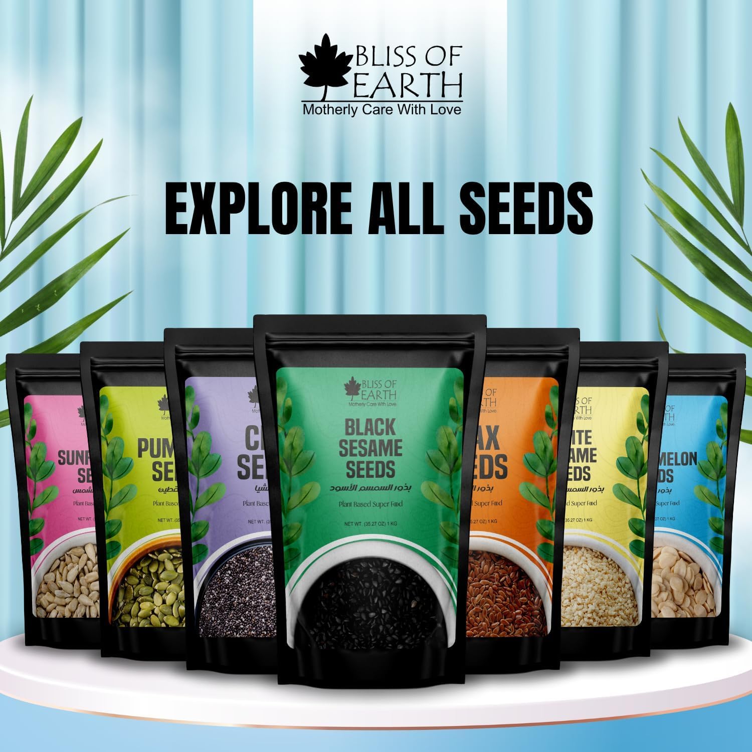 Bliss of Earth 1kg unhulled Black Sesame Seeds, Kaale Til, Fresh & Organic Fully Fiber Rich Great for Cooking & Baking