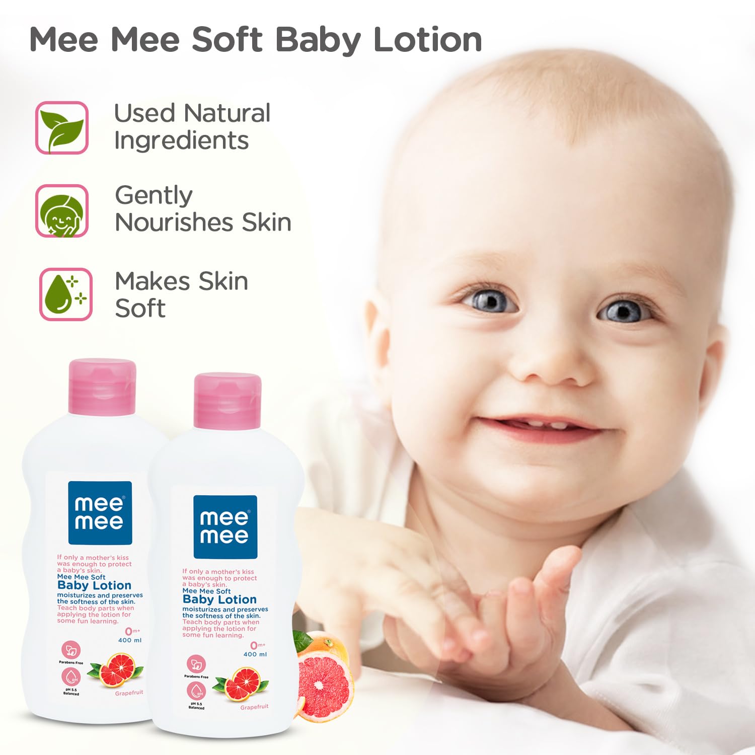 Mee Mee Soft Baby Lotion - 400 ml (Pack of 2)
