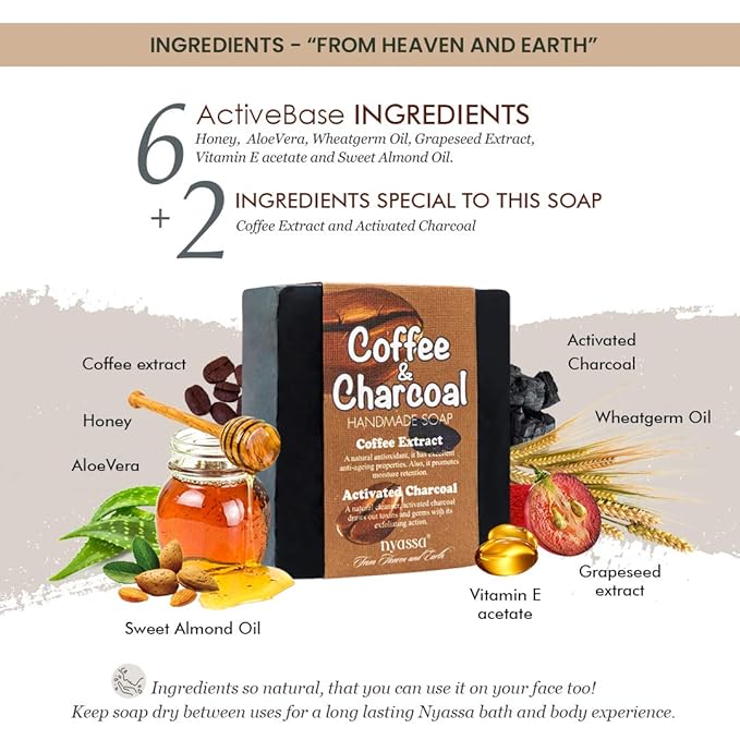 Nyassa Coffee and Charcoal Handmade Soap - 150 Gms